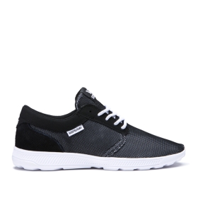 Supra Mens HAMMER RUN Black Emboss/white Low Top Shoes | CA-34837